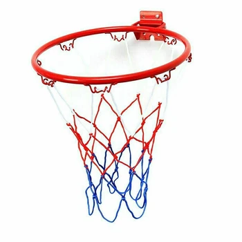 2Pcs 32Cm стена монтирани баскетбол обръч мрежа метална джанта висящи кошница кошница топка стена джанта с винтове вътрешен открит