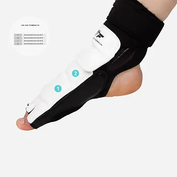 Удобни и дишащи таекуондо кожени ръкавици за крака Спаринг карате глезена протектор с защита на краката съраунд дизайн