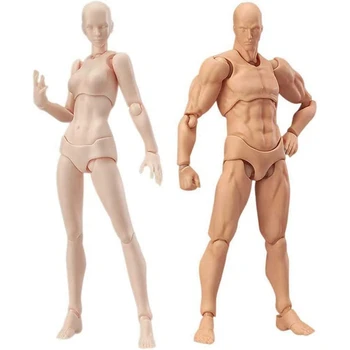Кукла за тяло, художници Маникин Blockhead Jointed Манекен рисуване фигури мъжки + женски комплект