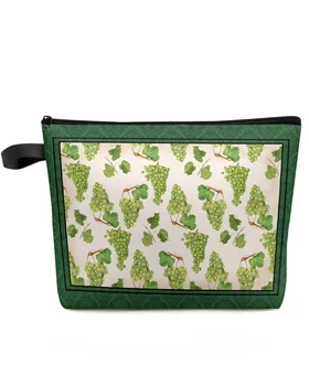 Реколта растителни плодове зелено грозде грим чанта торбичка пътуване Essentials дама жени козметични чанти тоалетна организатор съхранение молив случай