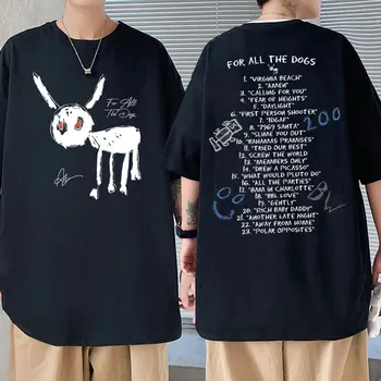 Рапърът Дрейк за всички кучета двустранен печат тениска мъже хип-хоп реколта извънгабаритни тениска мъжки високо качество улично облекло тениски