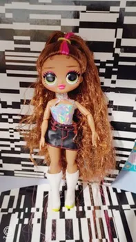25cm Оригинална кукла MGA LOL Розова кестенява дълга коса Готино момиче голяма сестра 5 стави Красива кукла Най-добър подарък