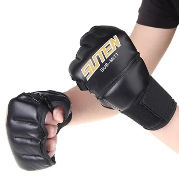 1pc Сплит пръст боксови ръкавици Sandbag изложени половин пръст бокс капак дишаща длан пет пръста борба сплит пръст ръкавици