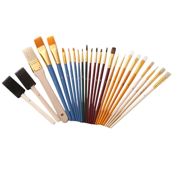25 All Purpose Paint Brush Pack Great With Acrylic Oil Watercolor Gouache