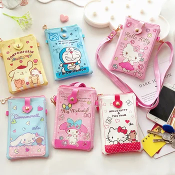 Hello Kitty монета торбичка Sanrio чанти Melody Kuromi Cinnamoroll телефон случай пудинг сладък портфейл Crossbody чанта отпечатани притежателя на карти