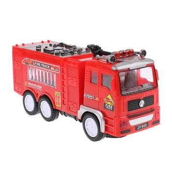 Електрическа пожарна кола детска играчка с ярки мигащи 4D светлини & Истинска сирена звучи бум и отидете пожарна кола пожарна машина играчка за момчета