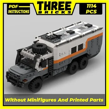 Moc строителни тухли военен автомобил модел Zetros експедиция превозно средство технология модулни блокове подарък коледни играчки DIY комплекти събрание