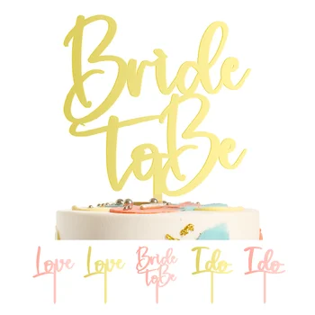 【Нов дизайн】Булката да бъде/обича/правя сватбена акрилна торта Topper торта декорация за годежна сватба и булчински душ