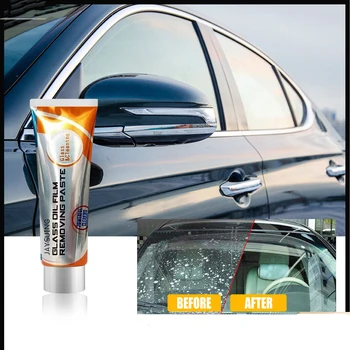 Car Glass Oil Film Removal Paste 50G Deep Cleaning Polishing Glass Cleaner for Auto Windshield Home Streak-Free Glass Cleaner
