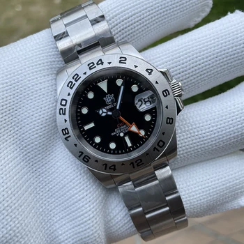 STEELDIVE Men Diver Watch Luxury 41mm GMT Автоматичен механичен ръчен часовник 300m Водоустойчив светлинен сапфир NH34 стоманена рамка