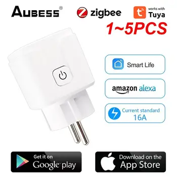  1 ~ 5PCS 16a безжичен щепсел Smart Home съвместим Alexa Home Assistant Smart Socket 110-250v Tuya Smart Plug