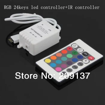 12V IR дистанционно управление на светлината 24 ключ RGB 6A контролер за 5050 3528 RGB LED лента осветление на едро безплатна доставка 50pcs/lot