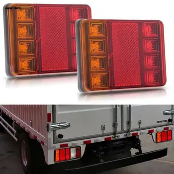 Car Truck LED задни 12V светлини Задни светлини Водоустойчиви TailightTail Light предупредителни части за ремаркета каравани DC