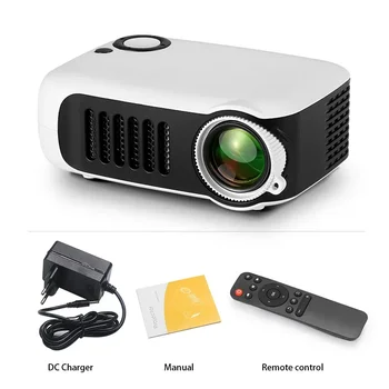 Нов A2000 MINI проектор домашно кино Портативен театър 3D LED видеопроектор лазерен лъч за 4K 1080P чрез HD порт Smart TV BOX