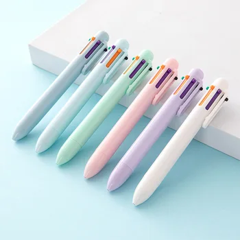 Creative 6-цветна химикалка Morandi Candy Color Press pen Студентска многоцветна маслена писалка Цветна писалка за бележник