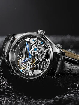 AILANG Луксозен бизнес часовник Мъжки автоматични часовници за мъже Скелет Hollow Tourbillon ръчен часовник водоустойчив Relogio Masculino