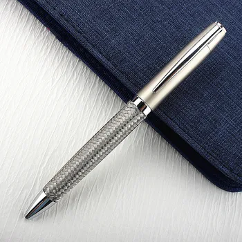 Луксозно качество стоманена тел тъкане бизнес офис химикалка нов студент училище канцеларски материали писалки за писане