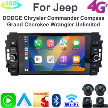 За командир на джип компас Grand Cherokee Wrangler GPS Player Навигация Carplay Auto Android 13 8G + 256GB Автомобилно радио Мултимедия