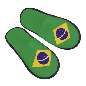 Вътрешен бразилски флаг топли чехли зимни домашни плюшени чехли мода дом меки пухкави чехли