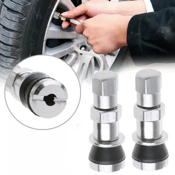 4Pcs алуминиева кола безкамерни колела гума клапан стволови джанта болт-в W / прах капачка въздушен клапан стъбла универсални аксесоари за тунинг на автомобили