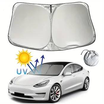 За Tesla Модел 3 Y X S Автомобил Предно стъкло Сенник Визьор за прозорци Козирка UV защита Козирка