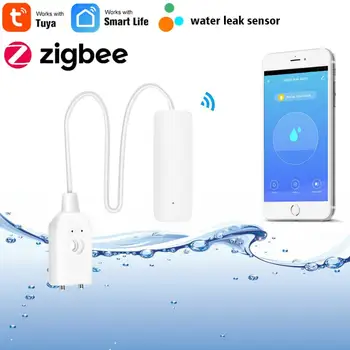 Tuya Smart Zigbee сензор за вода детектор за изтичане на вода за наводнение аларма за изтичане на вода работа с Zigbee Hub Tuya сензор за изтичане на вода