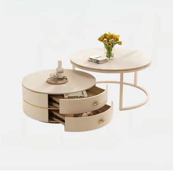 Rock board холна маса, крем стил хол, малко домакинство, модерен и минималистичен мраморен телевизионен шкаф