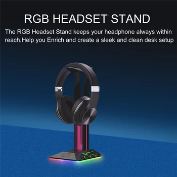 RGB Gaming Стойка за слушалки Настолна слушалка Закачалка Геймър слушалки Стойка за дисплей Bracket Аксесоари за слушалки