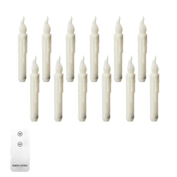 Хелоуин Плаващи свещи с дистанционно управление LED безпламъкови свещи Висящи безпламъкови свещници LED тънки свещи