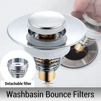 Универсален басейн от неръждаема стомана -Up Bounce Core Basin Drain Filter Hair Catcher Мивка Цедка Вана Stopper Баня Tool