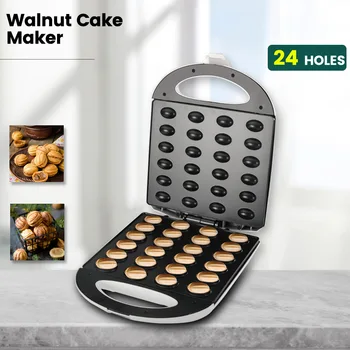 1400W Електрически орех торта машина вафла машина 24 дупки ядки машина торта машина кухня закуска незалепващо готварски плочи