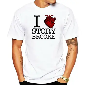 Обичам тениска Storybrooke Имало едно време Tee Летни къси ръкави памук T риза мода черен стил Top Tee