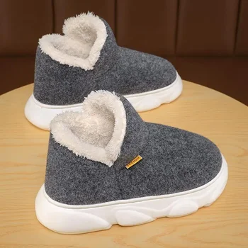 Snow ботуши мъжки зимни руно облицована топла кожа интегрирани големи памучни обувки момчета памук ботуши плюс размер мъжки обувки