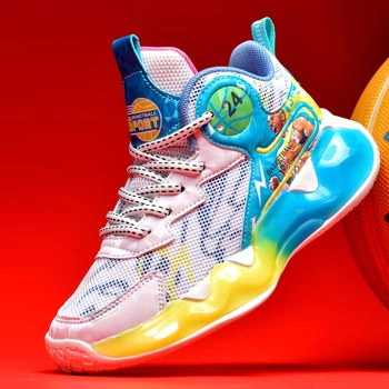 2023 Лято Нови тийнейджъри Баскетболни маратонки Дишащи момчета Баскетболни ботуши Неплъзгащи се високи маратонки Спортни обувки на открито