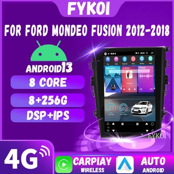 Автомобилно радио за Ford Mondeo Fusion 2012-2018 CarPlay Android Auto Automotive Multimedia Tesla Style Bluetooth 4G WIFI GPS подарък