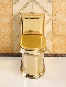 Персонализирана луксозна тоалетна със златно промиване Творческа цветна тоалетна дезодорант Керамичен ням тоалетен сифон супер въртящ се стил