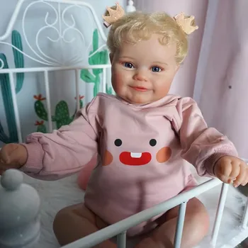60cm Силикон Bebe Reborn 50cm Maddie Doll Blonde Hair Toddler Realistic Baby Alive Lifelike Newborn Dolls Real Doll Toy Child