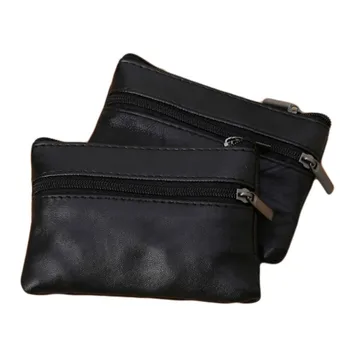 монета ключ мек цип кожа портфейл мъже жени твърди торбичка чанта подарък високо качество готино нова мода черен мини монета чанта