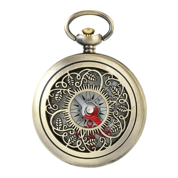 Многофункционален джобен часовник за мъже жени кухи ретро реколта бронз кухи джобен часовник със закопчалка огърлица верига часовник