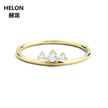 0.06CT VS естествени диаманти жени пръстен твърди 14k жълто злато годежна сватбена лента годишнина дипломирането Валентин подарък