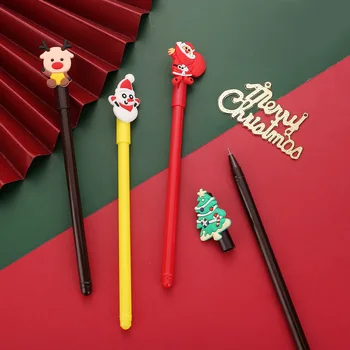 24PCS Коледа гел писалка сладък елен елен Санта снежен човек подарък 0.5mm черен неутрален писалки училище офис стационарни