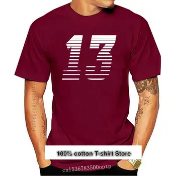 Camiseta con estampado de número 13 para hombre, camisa a rayas de cuello redondo, ropa de calle clásica, Tops
