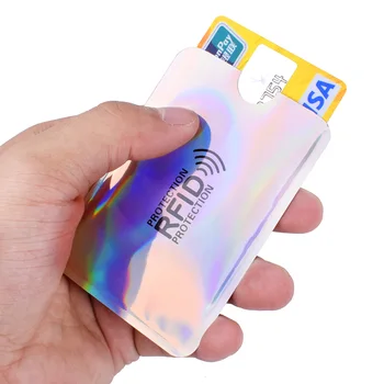 5 бр. RFID анти-сканиране карта притежателя капак джоб алуминий метал тънък кредитна карта защита безопасност портфейл мода карта случай