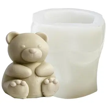 Bear Ice Cube Mold Bear Shaped Candle Making Silicone Mold DIY Home Party Decorations Смола занаятчийски мухъл за сапунена свещ торта
