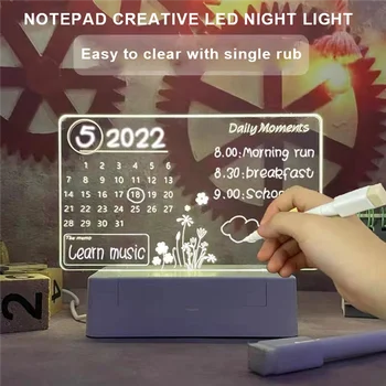 Забележка съвет творчески LED нощна светлина USB съобщение борда празнична светлина с писалка подарък за декорация нощна лампа