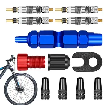  Комплект инструменти за ремонт на клапани за гуми Комплект за ремонт на монтаж на гуми Комплект за ремонт на велосипеди от алуминиева сплав за електрически велосипеди