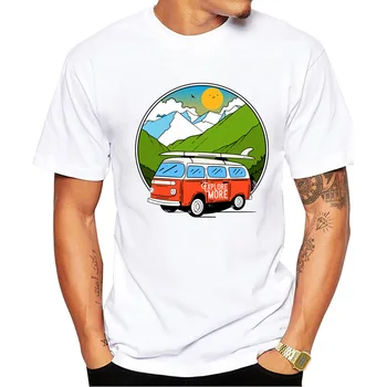 2023 Мъжка мода Къмпинг ваканция Сърф дизайн тениска Cool творчески печат върховете