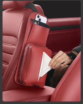 Car декоративна тъкан кутия чанта за Mercedes Benz B / C / E / S Клас GLC GLE интериорни аксесоари Организатор за съхранение на държач за телефон
