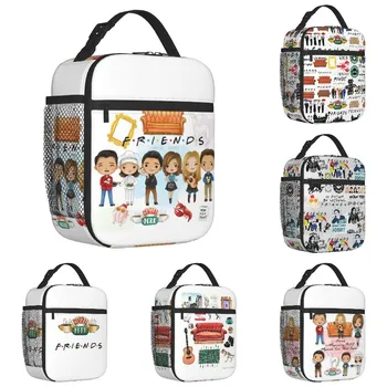 Класическо телевизионно шоу Приятели изолирана чанта за обяд за къмпинг пътуване карикатура комикс преносим охладител термична кутия за обяд жени деца