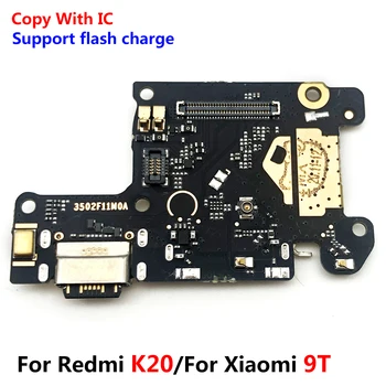 5PCS Lots USB порт за зареждане Dock конектор съвет Flex кабел за Xiaomi Mi 9T Pro Redmi K20 Pro с микрофон за подмяна